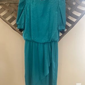 VINTAGE 80's Act Green Sac Pleated Dress Size 4-6